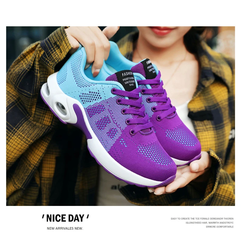 

2025 Women's Running Shoes Summer Breathable Ladies Sneakers Air Cushion Soft Bottom Mesh Casual Walking Sneakers Zapatos Mujer