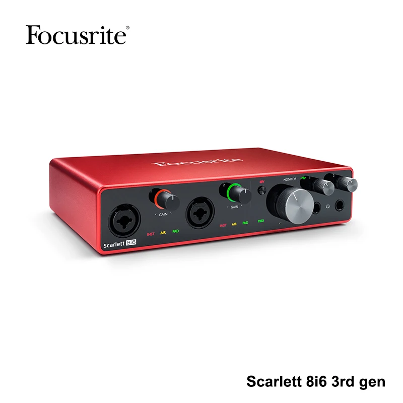 Focusrite Scarlett 8i6 3-го поколения USB аудио интерфейс запись songwriter потоковая высокоточная студийная качественная запись