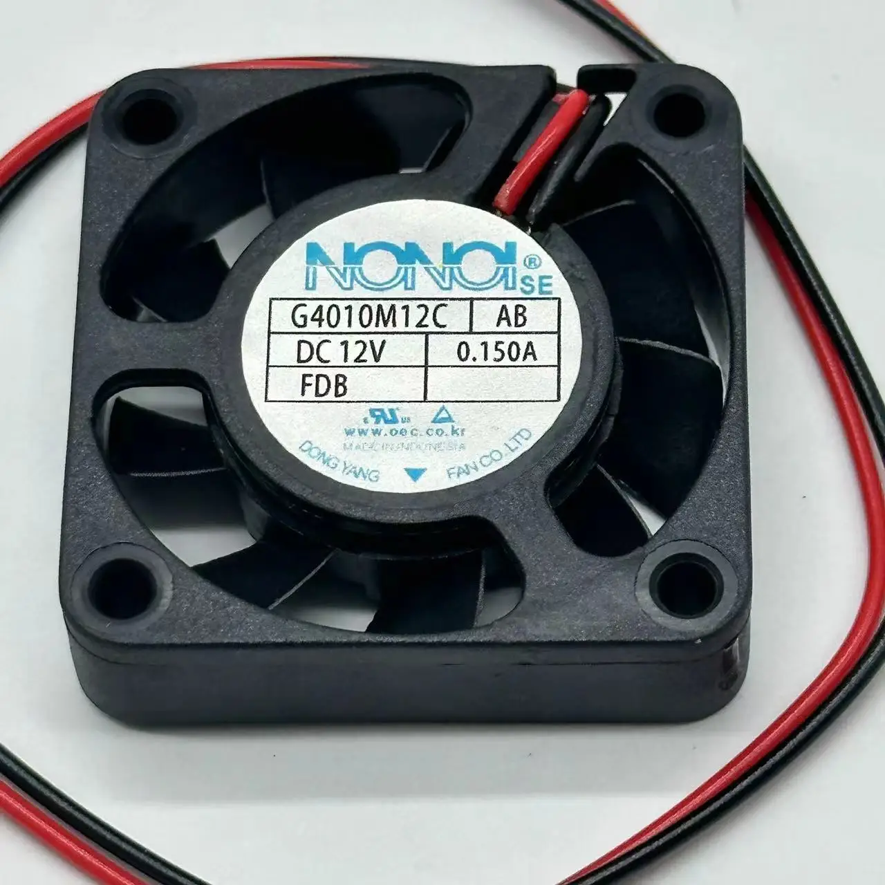 

NONOISE G4010M12C Server Cooling Fan DC 12V 0.150A 40x40x10mm 2-Wire