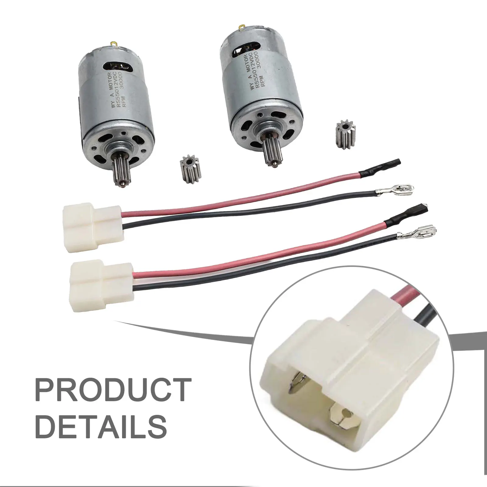 

Drive Motor 12V Motor Quick-change Connectors Copper Wire High-Performance 12V Motor For Kids Car As Shown In The Picture