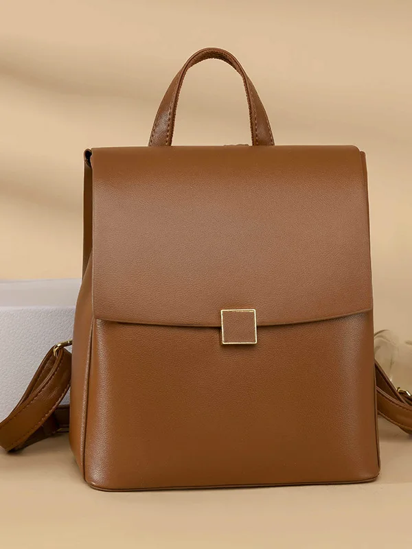 minimalist-commuter-color-backpack-ladies-shopping-work-bag-cover-style-bag-with-multiple-compartments-and-zipper