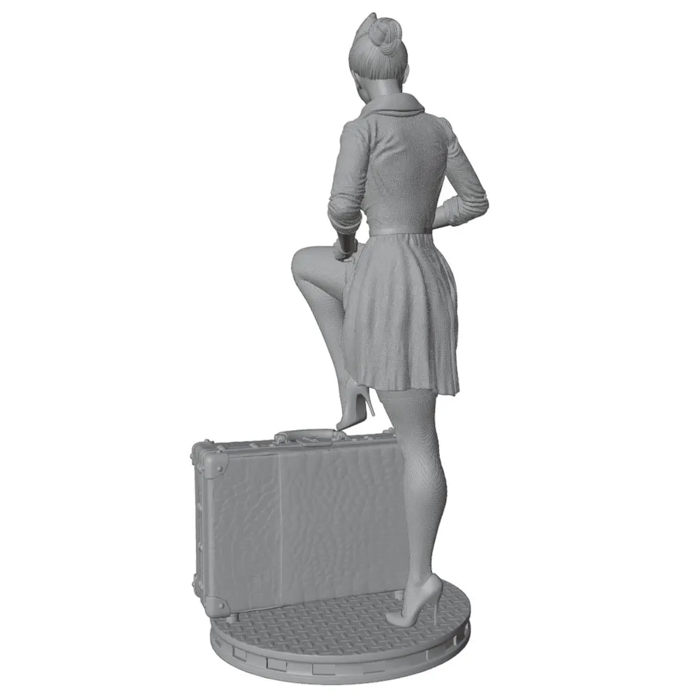 1/24 Miniature Resin Model Statue, 75mm Figure Toy Model Kit, Space Shuttle Attendant Getting Ready, High-Detailed Resin Model Figure, Unpainted, Perfect for Role-Playing Games and Collecting