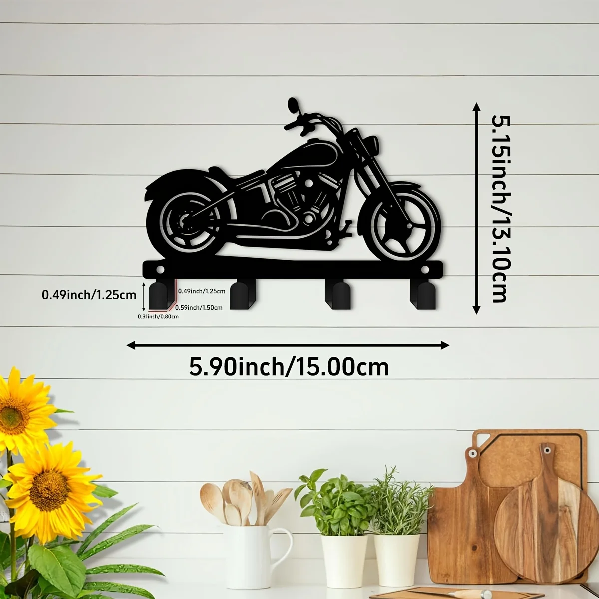CIFBUY Motorcycle Metal Wall Art Key Holder Waterproof Durable Iron Craft Decor For Office Kitchen Porch Bathroom Home Interior