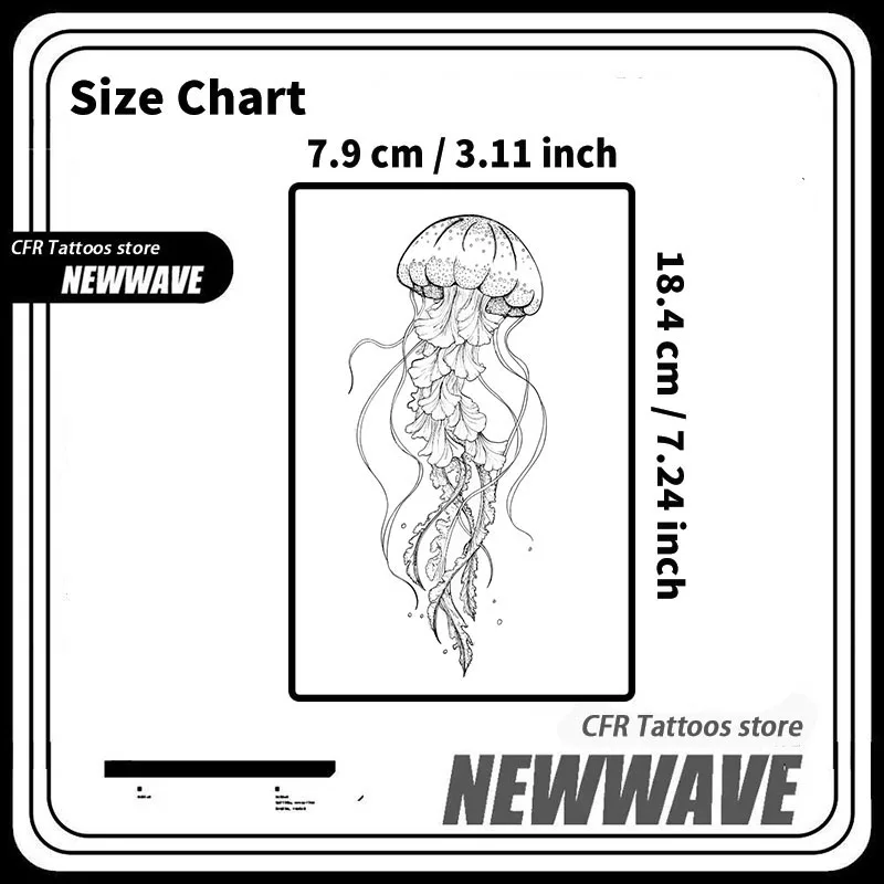 قنديل البحر العشبية عصير لصاقات وشم الذراع الفخذ مقاوم للماء وهمية الوشم الوشم المؤقت مثير الساخن الفتيات الوشم ملصق الكبار Y2K