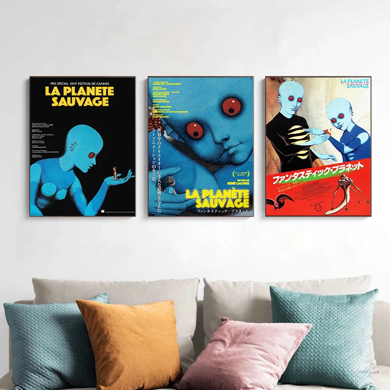 Vintage 70s Fantastic Planet Classic French Sci-fi Movie La Planete Sauvage Poster Canvas Painting Wall Art Pictures Home Decor