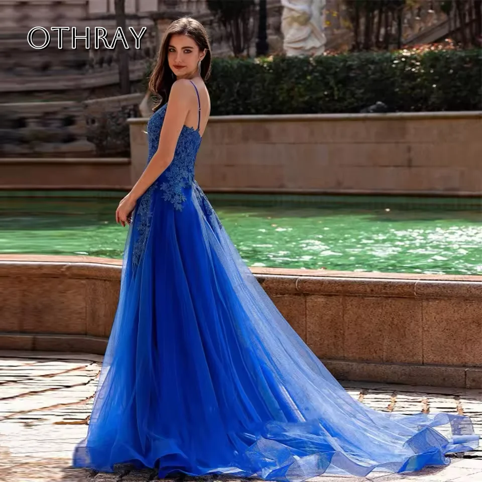 Correas espaguetis De encaje con cuentas, vestidos De noche largos De corte en A, corsé personalizado en la espalda, vestidos formales sin mangas para graduación, bata De velada