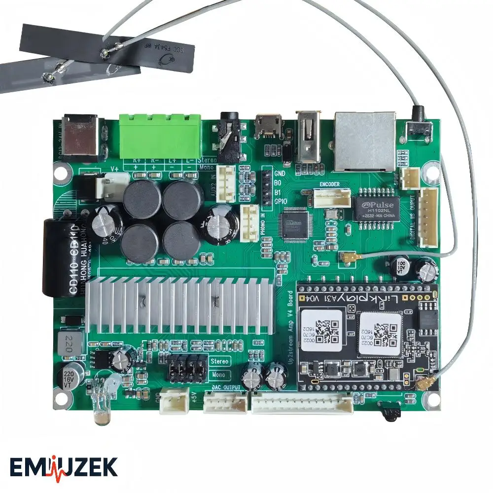 

EMiUZEK AMP D60: Multiroom Wireless Stereo Streaming Amplifier Board