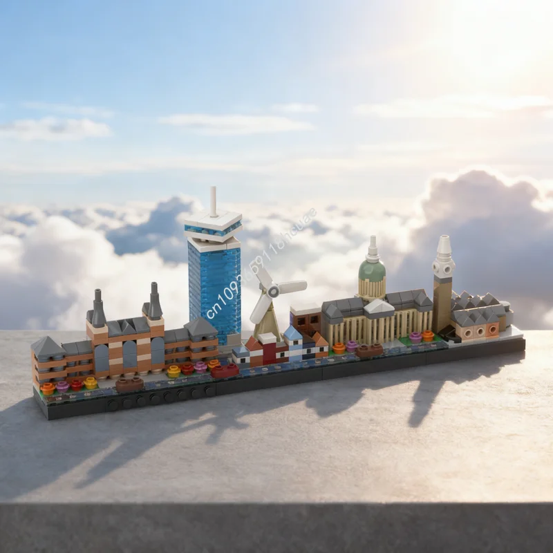 

453pcs MOC Amsterdam Skyline Architecture Skylines Model Building Blocks Construction Christmas Gift DIY Idea Education Toy Kids