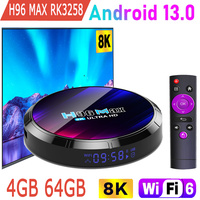 H96 MAX RK3528 Android 13.0 Quad Core Rockchip 2.4G 5G WIFI6 BT5.0 LAN 100M Global Game TV Stick Media Player Smart TV Box