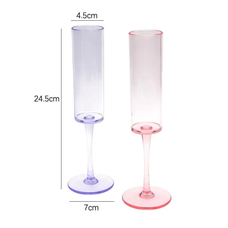 Champagne Flutes 5.5 OZ PET Champagne Glasses Stemmed Coupes Wedding Party Wine Cups Crystal Wine Cocktail Cup Toasting Glasses