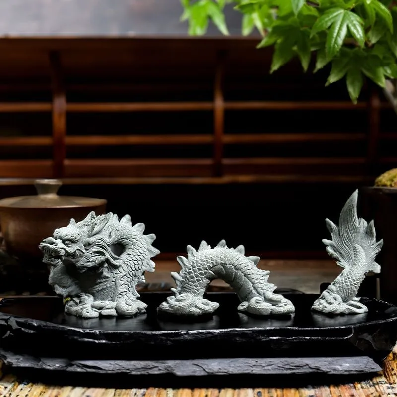 Aquarium Fish Tank Landscape Dragon Ornament Simulation Tenglong Qinglong Rockery Flowing Bonsai Micro Landscape DecorationZI862