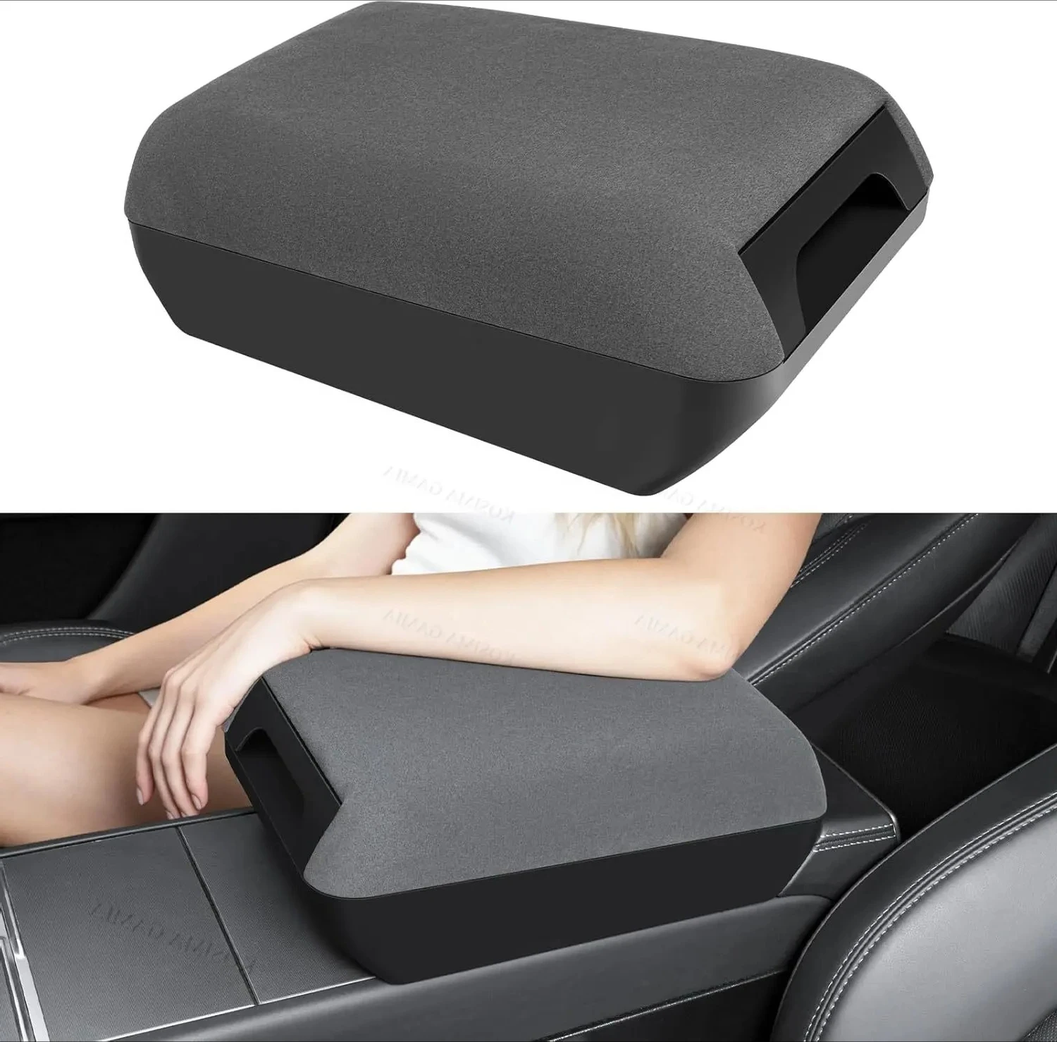 

For Tesla Model Y Juniper Model 3 Highland 3 in 1 Armrest Cover Organizer Soft PU Leather Center Console Height Pad