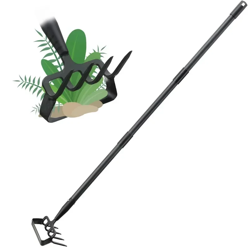 

Hoe and Cultivator Garden hand Tool Heavy Duty Scuffle Loop Hula Action Hoe Metal Weeder Scraper Garden Rake Weed Puller