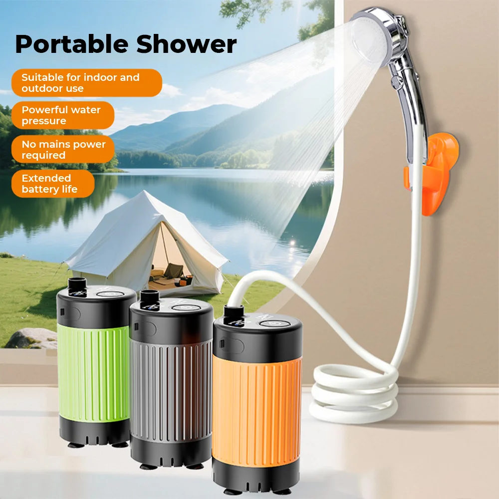

Портативный уличный душ для кемпинга с цифровым дисплеем температуры, электрический душ 4800/6000/7800 мАч для сада, мытья автомобиля, ухода за животными