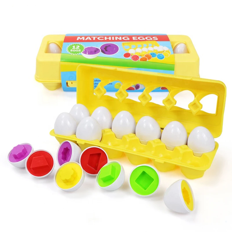 Baby Learning Educational Smart Montessori Egg Toy Puzzle Game Shape Matching Sorters Boy Girl Train Toy Kid Children 2 3 4 Year