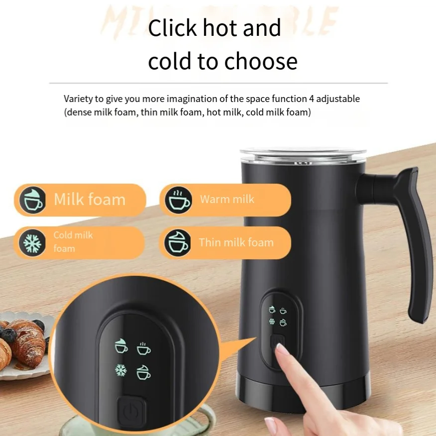 Automatic Hot And Cold Milk Frother Warmer For Latte Foam Maker For Coffee Hot Chocolates Household Portable Easy Operation