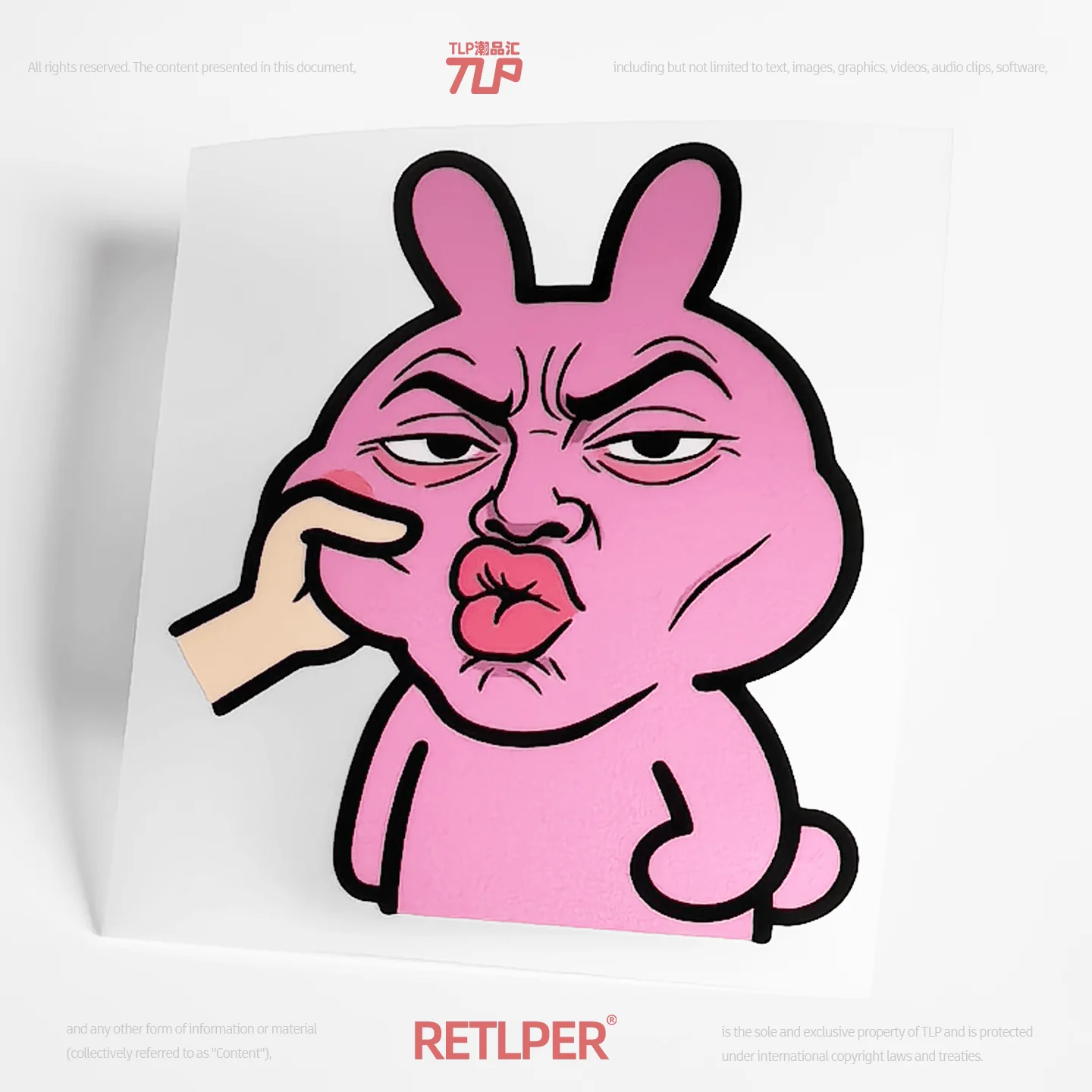 Retlper Reflective Car Stickers Original Sigma Pink Rabbit Sigma Graffiti Waterproof Stickers for Cars and Motorcycles