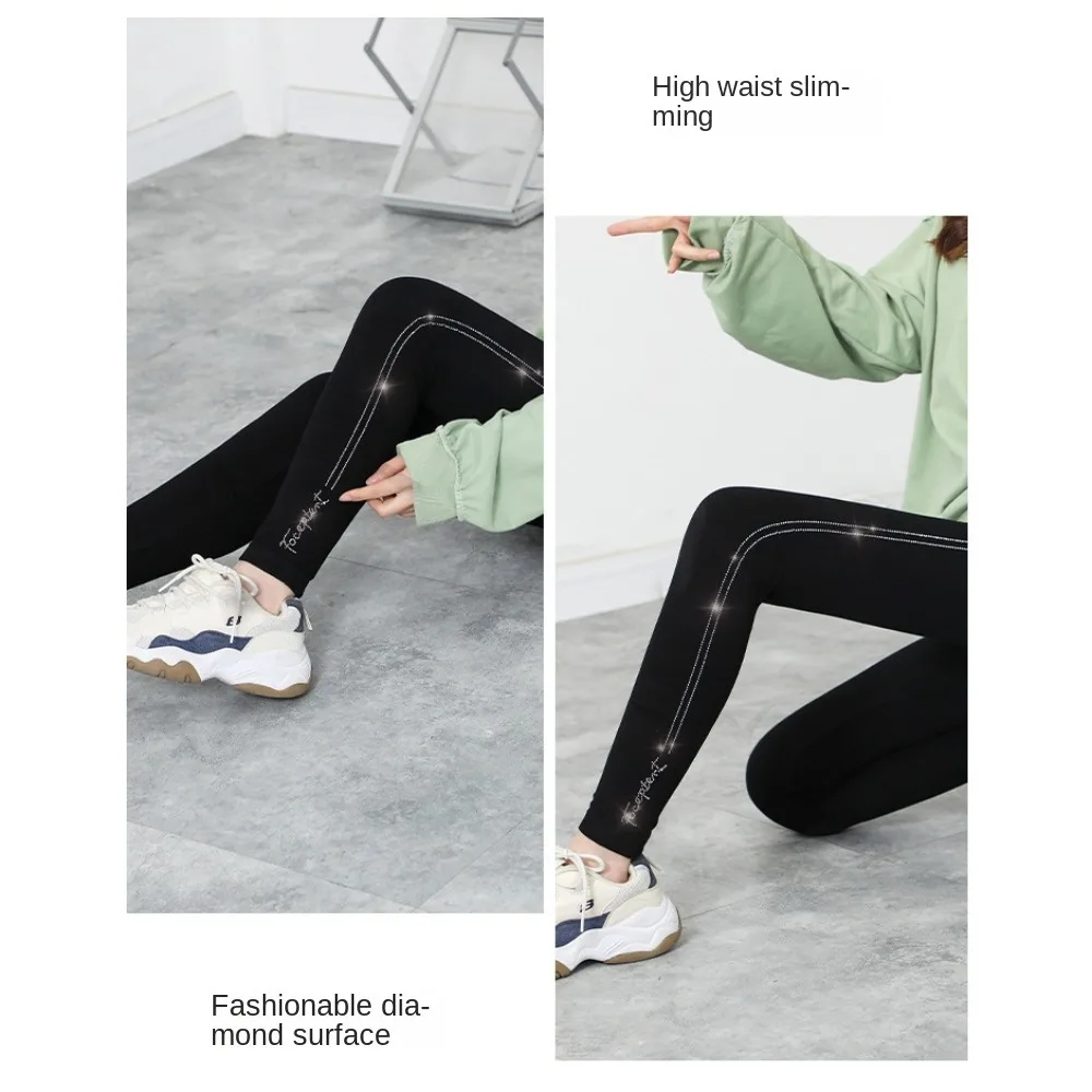 Leggings à paillettes pour perceuse lumineuse, Super élastiques, taille haute, pantalon de loisirs à paillettes, sarouel épais