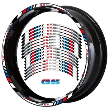 Accesorios de motocicleta, pegatina reflectante para modificación de neumáticos de rueda, calcomanías de cubo, grifo de raya de llanta para BMW G310GS R1250GS F750GS R19 + 17
