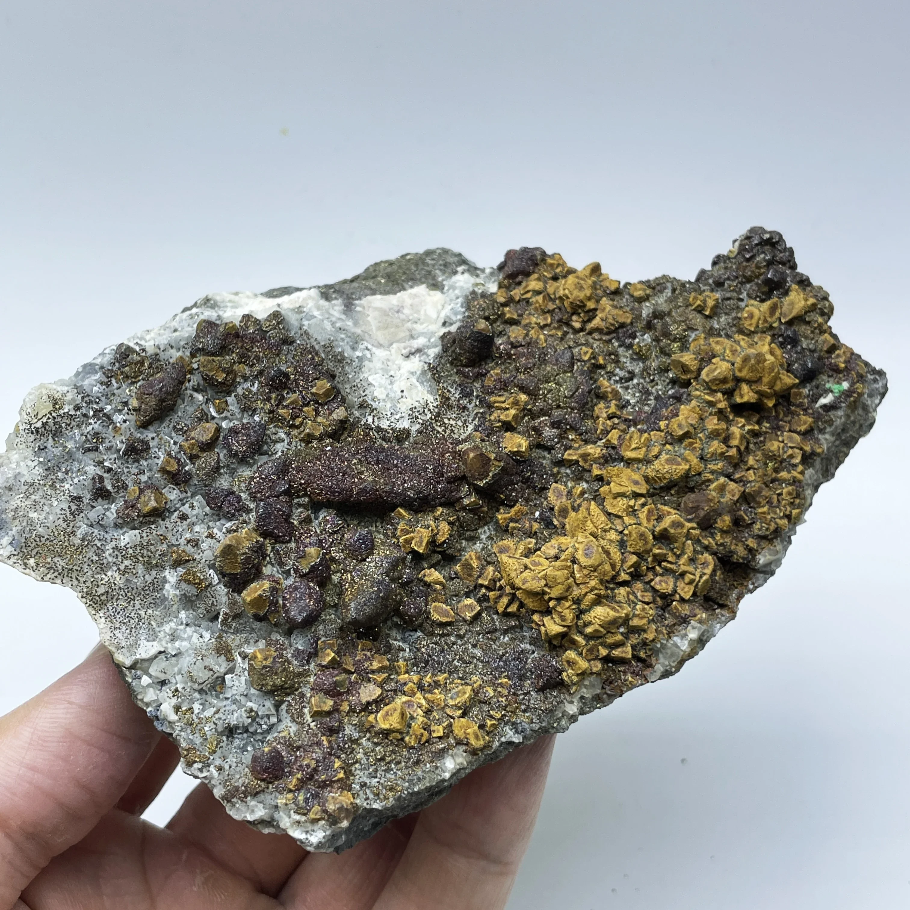 Natural Rare Colorful Pyrite Mineral Specimen Healing Quartz Crystals Stone Rock Gemstone Home Decor