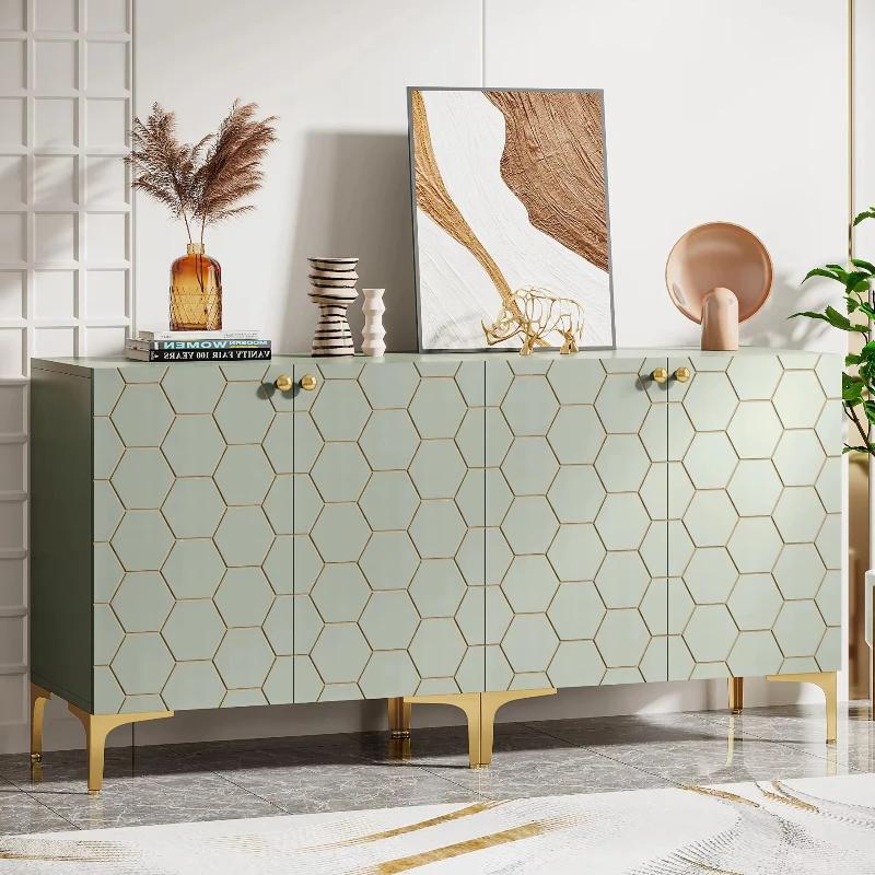 Luxury 160cm wooden buffet cupboard living room sideboard