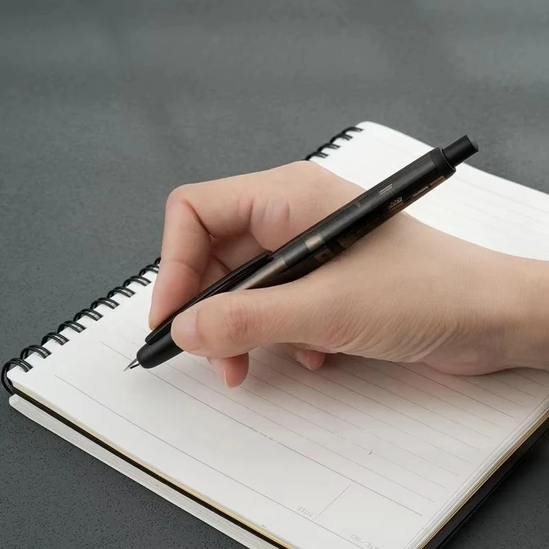 

JINHAO 20, прозрачная черная авторучка, выдвижной пресс, наконечник EF F, качественная чернильная ручка с конвертером, школьные и офисные принадлежности