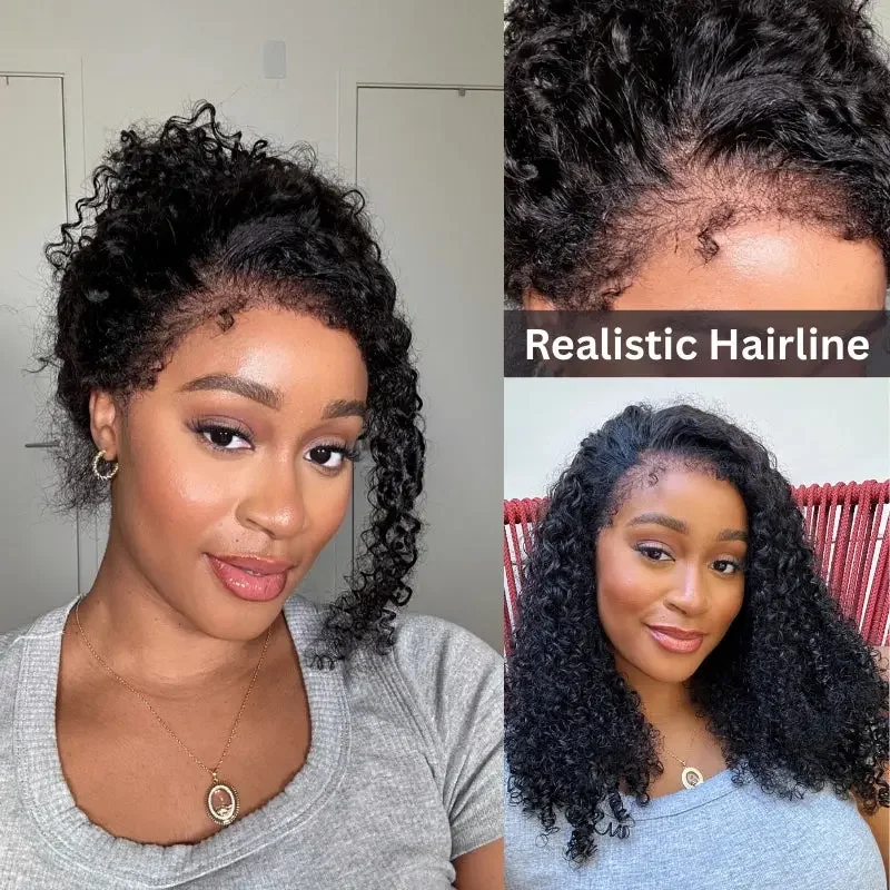 Deep Wave 360 Lace Front Wigs Human Hair 38 Inch HD Full Lace Front Wigs Human Hair Pre Plucked with Drawstring 250 Density Curly Wig for Women
