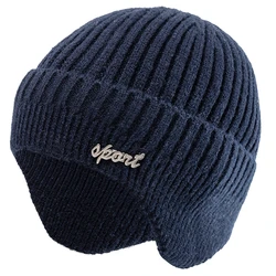 New Unisex Winter Hat Fashion Plain Knitted Hats For Men & Women Ski Beanie Hat Sports Earflap Cap