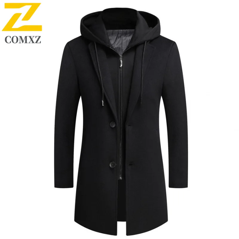 COMXZ メンズ フード付きブレッドジャケット 軽量 クラシック ルーズ プレッピー 防寒 防風 スキーパッド入りジャケット ストリートウェア パディングコート