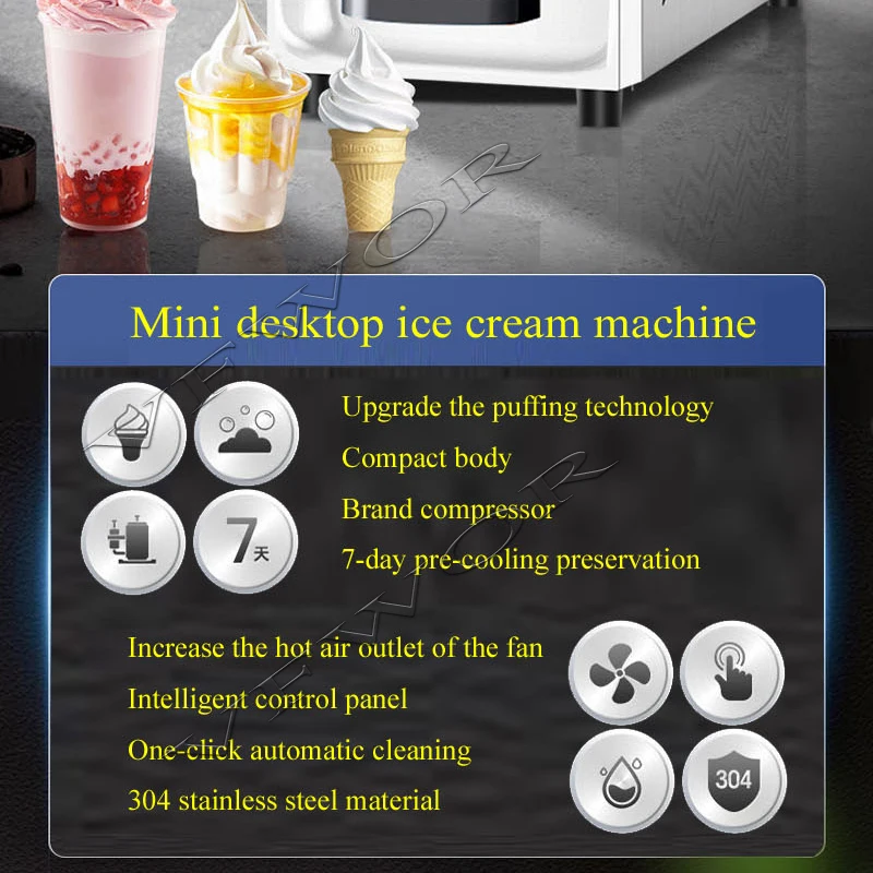 매우 인기 있는 간편 조작 테이블탑 모델 아이스크림 제조기 (업소용)