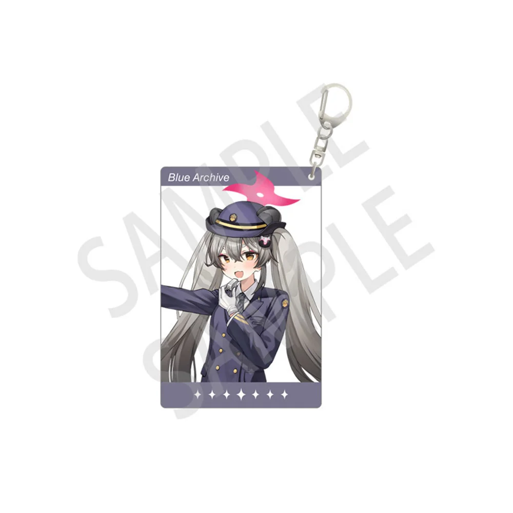 6CM New Anime Blue Archive Kuda IzunaAcrylic Figures Keychain Cartoon Shirasu Azusa Bag Pendant Chaveio Women Car Keyrings