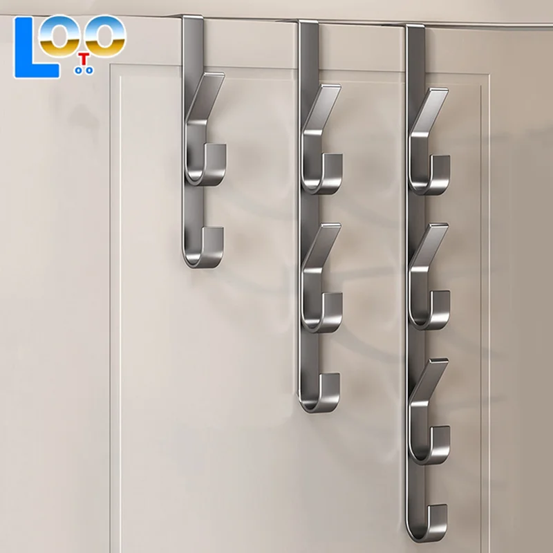 خطاف باب سهل التركيب - رف معطف معدني قوي، مناسب للملابس والقبعات والحقائب - تصميم موفر للمساحة، مناسب لغرفة النوم