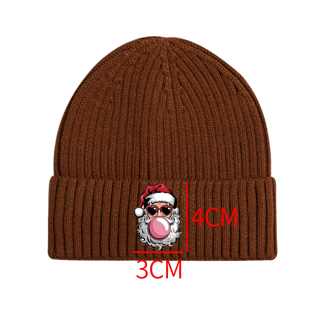 Christmas autumn and winter warm woolen cold hat trend thick needle core-spun yarn light plate outdoor versatile knitted hat Chr