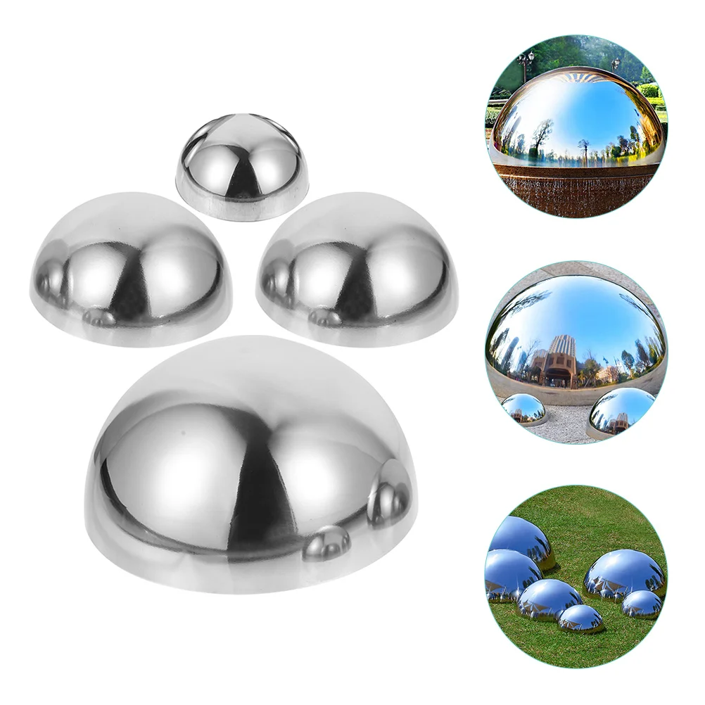 4 Pcs Garden Reflector Mirror Spheres Decorative Ball Garden Spheres Hollow Reflection Surface Globe