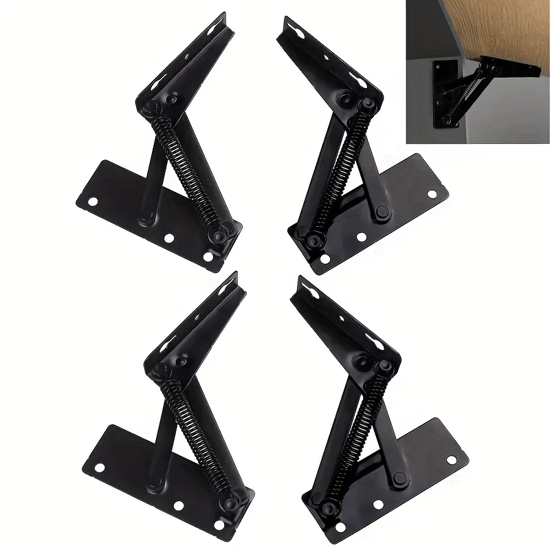 4pcs Cabinet Sofa Bed Hinge Steel Lift-Up Support Hinge Door Cabinet Drawer Furniture Hinges Mounting Bracket Hardware Repair