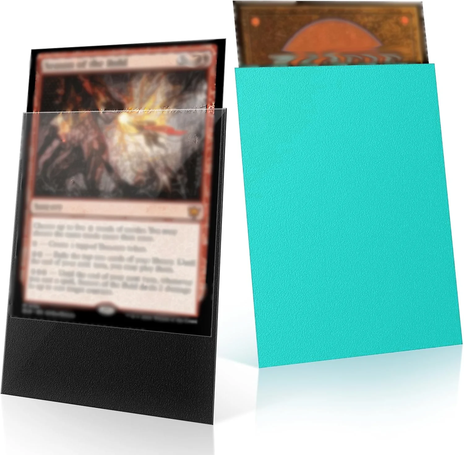 100 حزمة من حافظة البطاقات، أكمام بطاقات التداول المزدوجة غير اللامعة مع ظهر غير شفاف وحاجز ناعم، واقيات بطاقات مقاومة للتمزق لـ TCG