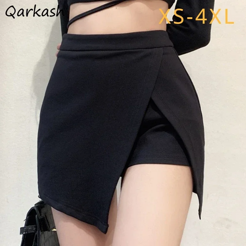 

Midi Skirts Women Designed Sexy Irregular High Waist Loose Side Slit 4XL Simple Korean Streetwear All-match Elegant Young New