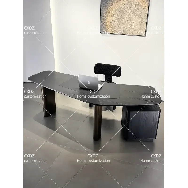 Italian Minimalist Special Shaped Corner Solid Wood Desk Modern Simple Light Luxury High End Irregular Desk