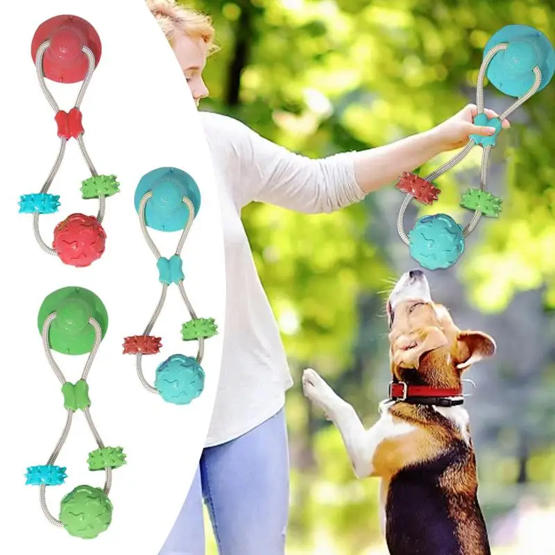 Suction Tug Toy For Pets Animal Interactive Suction Cup Toy With Rope Silicone Mentally Stimulating Toy Interactive Puppy