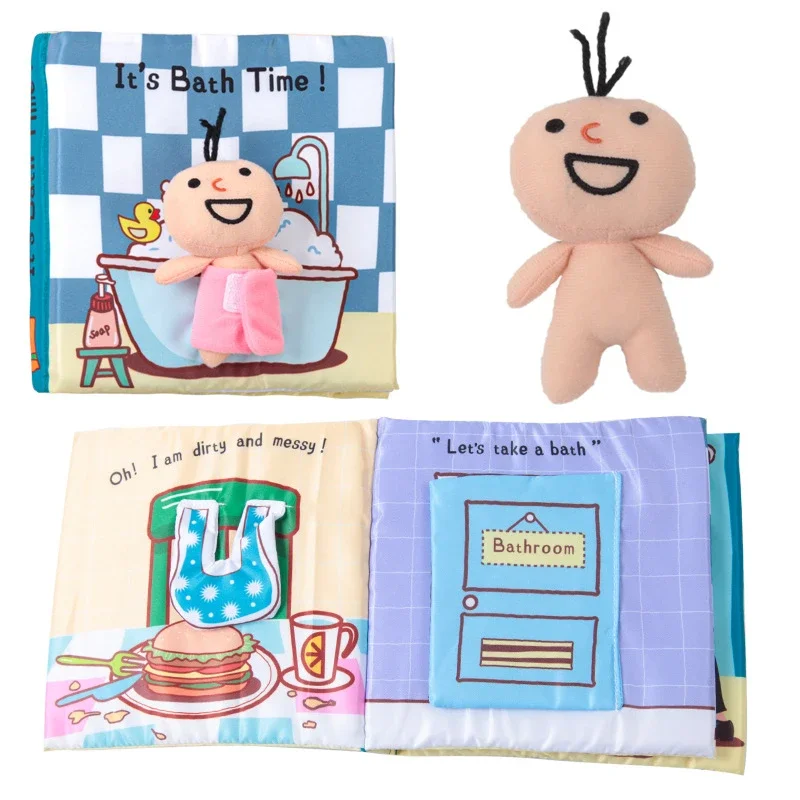 Parent-Child Interaction Puzzle Fabric Books 0-12 Months Ring Paper Baby Early Learning Cloth Book Develop Cognize Reading Toys