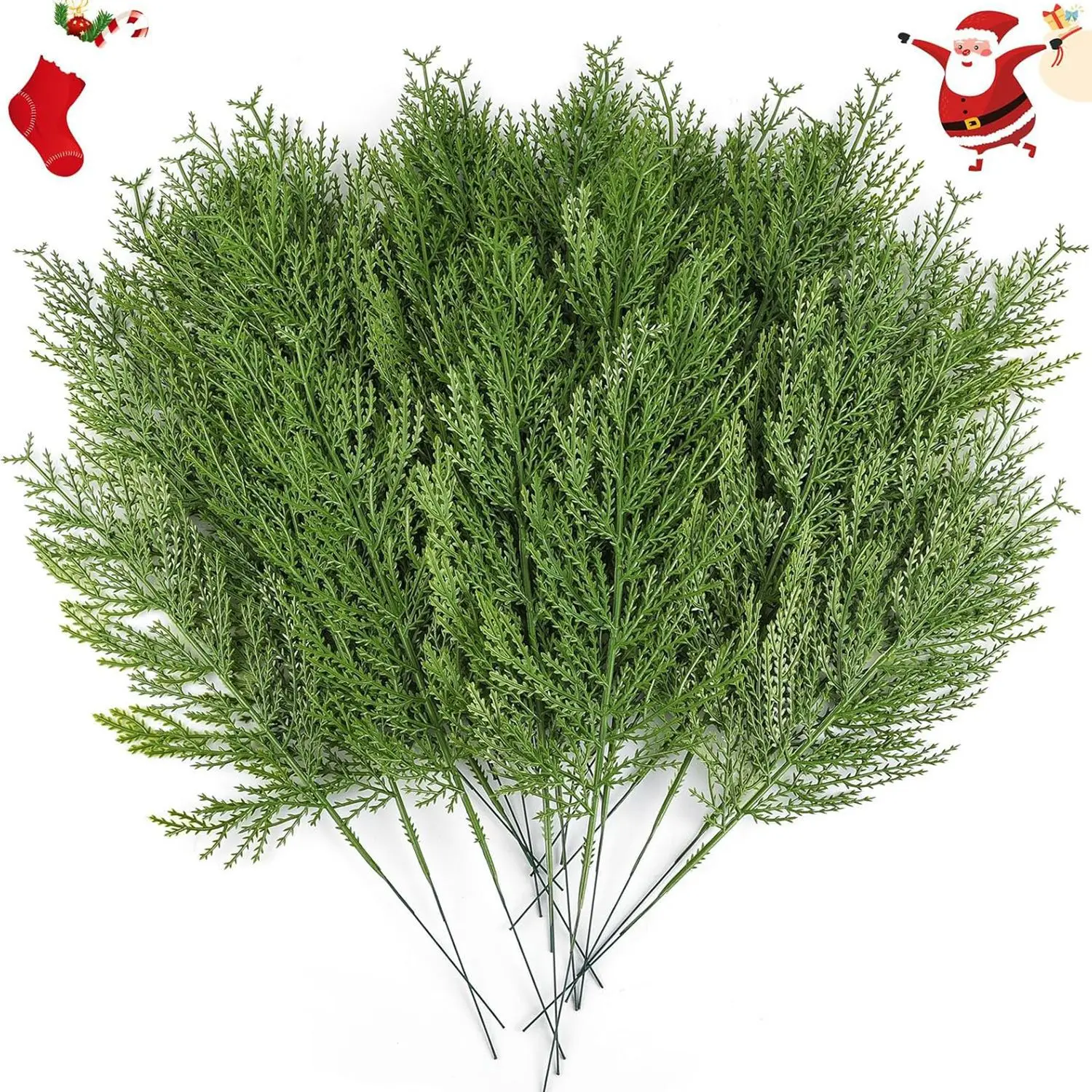 

5pcs/lot Pine Branches Artificial Plants Christmas Wedding Home Tree Decorations DIY Handcraft Bouquet Gift Box Party Decors