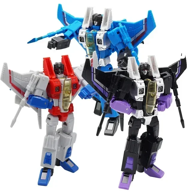 MFT Transforming ของเล่น F01 Flying Squad Starscream Thunderbolt Skywarp KO G1 อะนิเมะขนาดเล็กรูปเคลื่อนย้ายได้ตุ๊กตา