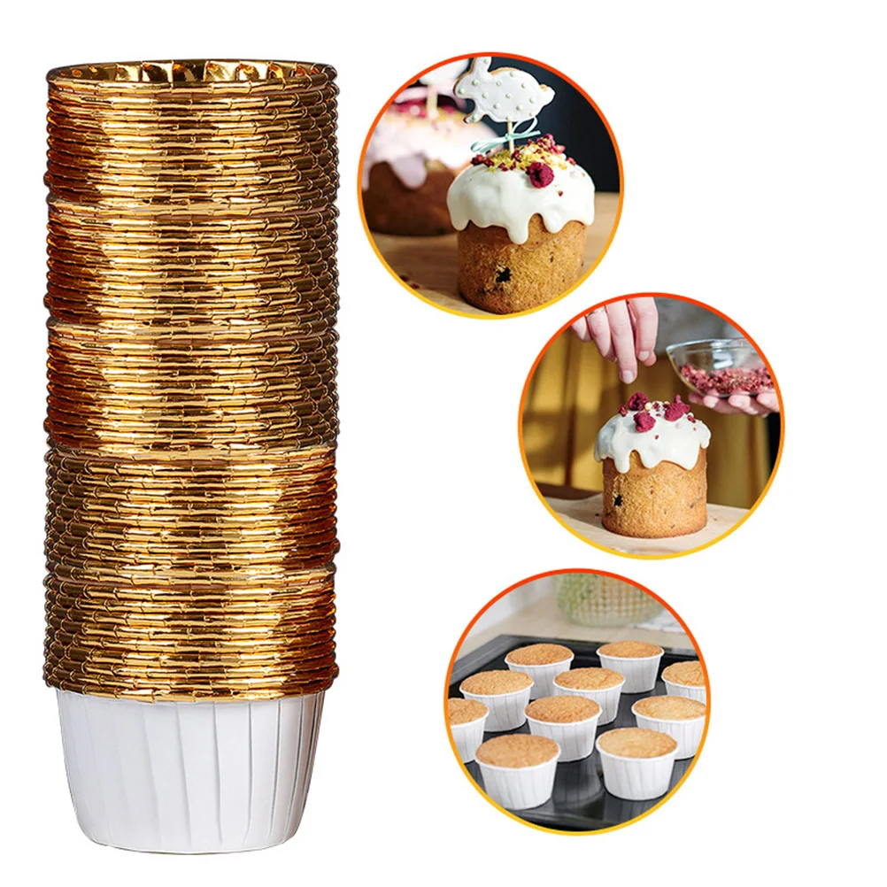 

50pcs Heat Resistant Cake Cups For Ice Cream Baking Non Stick Muffin Liners Disposable Paper Dessert Cups Kitchen Bakery