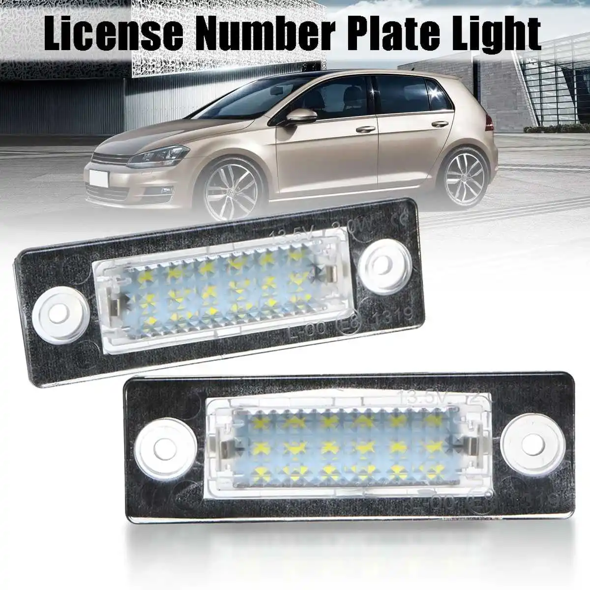 2pcs Car LED License Number Plate Lights Lamp For VW Transporter T5 Multivan for Caravelle for Passat Caddy Touran Golf