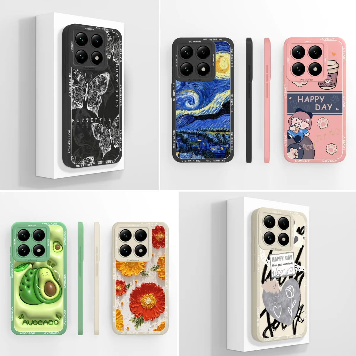 Sevimli Kılıf Xiaomi 14T Pro 5G Kabuk Dayanıklı Anti Kayma Güzel Avokado Desen Mat Silikon Telefon Çantaları Xiaomi14T Fundas