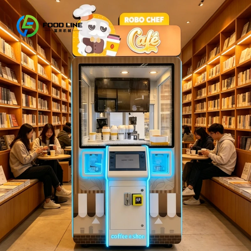Customized Automatic Cartoon Coffee Vending Kiosk Self-Service Coffee Vendor for Library and Campus Student Beverage Business