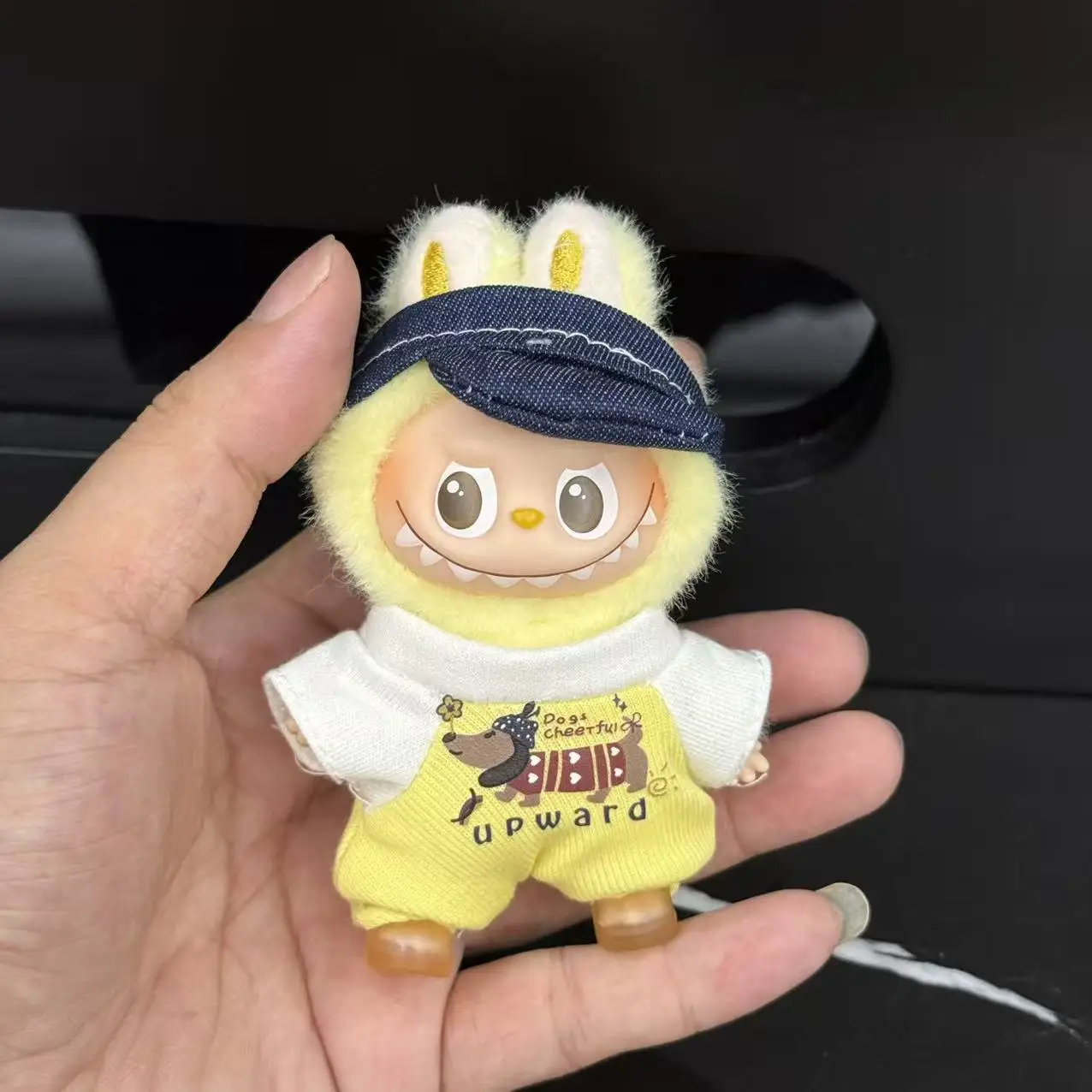 10cmミニラビュブ第4世代4.0ハートコードシリーズ2ピースカジュアルプレッピーニットセットレトロ遊び心のある赤い格子柄オーバーオールとTシャツセット