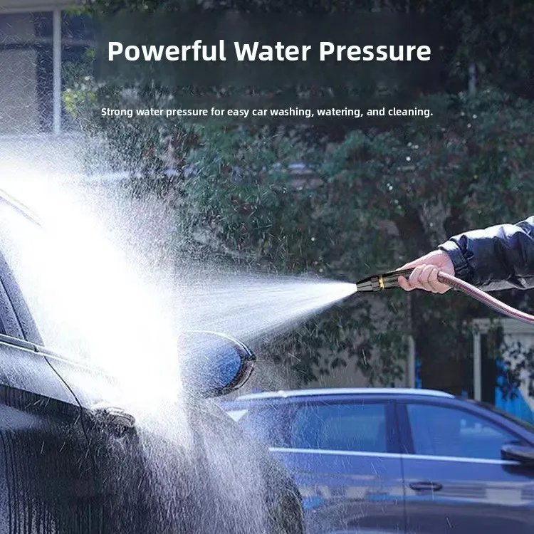 Gyro Black Diamond Car Wash Water Gun Set Home Rinse Spray Water Gun Tap Hose Pressure Boosting Soft Tube Car Wash Kit