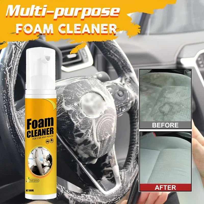 Multifunctional foam cleaner, decontamination of automotive products, interior leather, seat, steering wheel cleaner parts