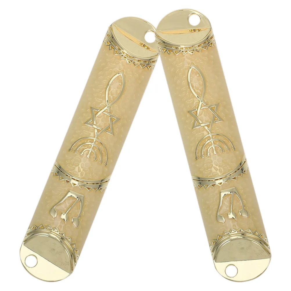 2Set Metal Mezuzah Case Holder Star David Decoration For Home Doorway Decor Jewish Religious Blessing Hanukkah